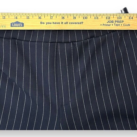 Banana Republic Navy Blue Pinstripe Pants Knit Pull On Pockets Size 8 - Picture 9 of 9